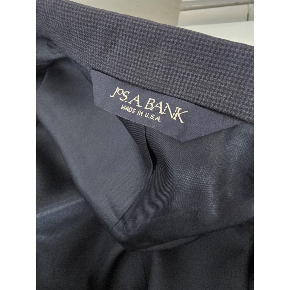 Jos A Banks Blazer Jacket Mens 43‎ L Blue Birdseye Sports Coat Vented Pure Wool